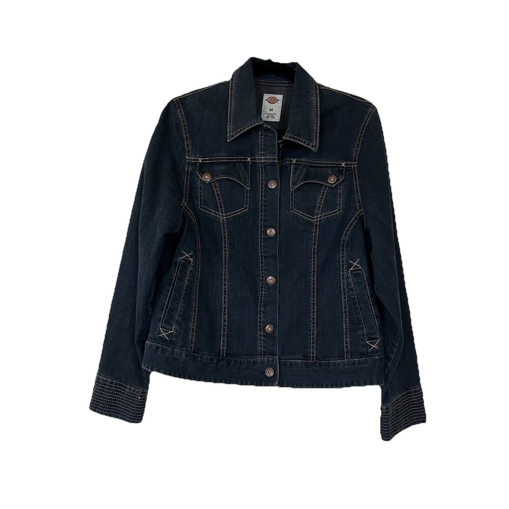 Dickies Jean Jacket Women Medium Trucker Workwear Blue
